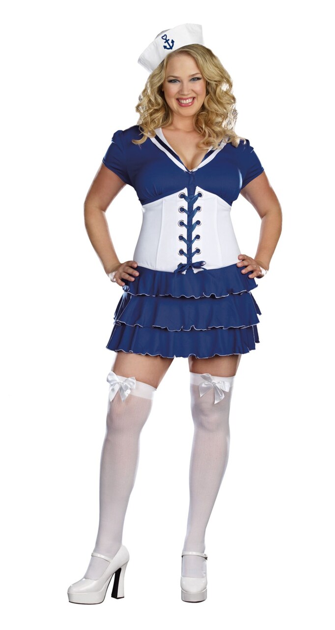 The Costume Center Blue and White Women Adult She's On Sail Halloween Costume - Small